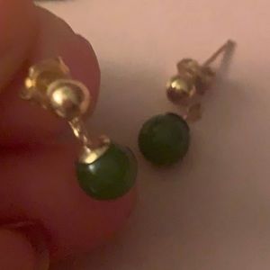 Jade Earrings with 14 karat gold